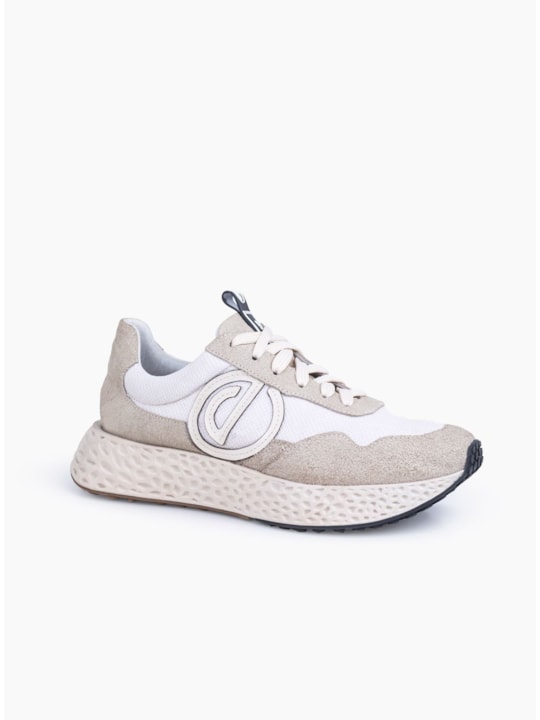 Tênis Feminino Camurça Marfim Chunky