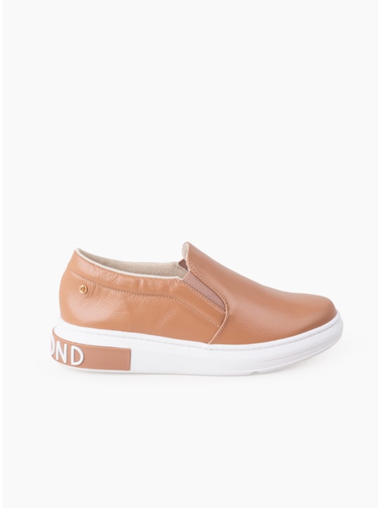 Tênis Slip On Couro Mocha Feminino